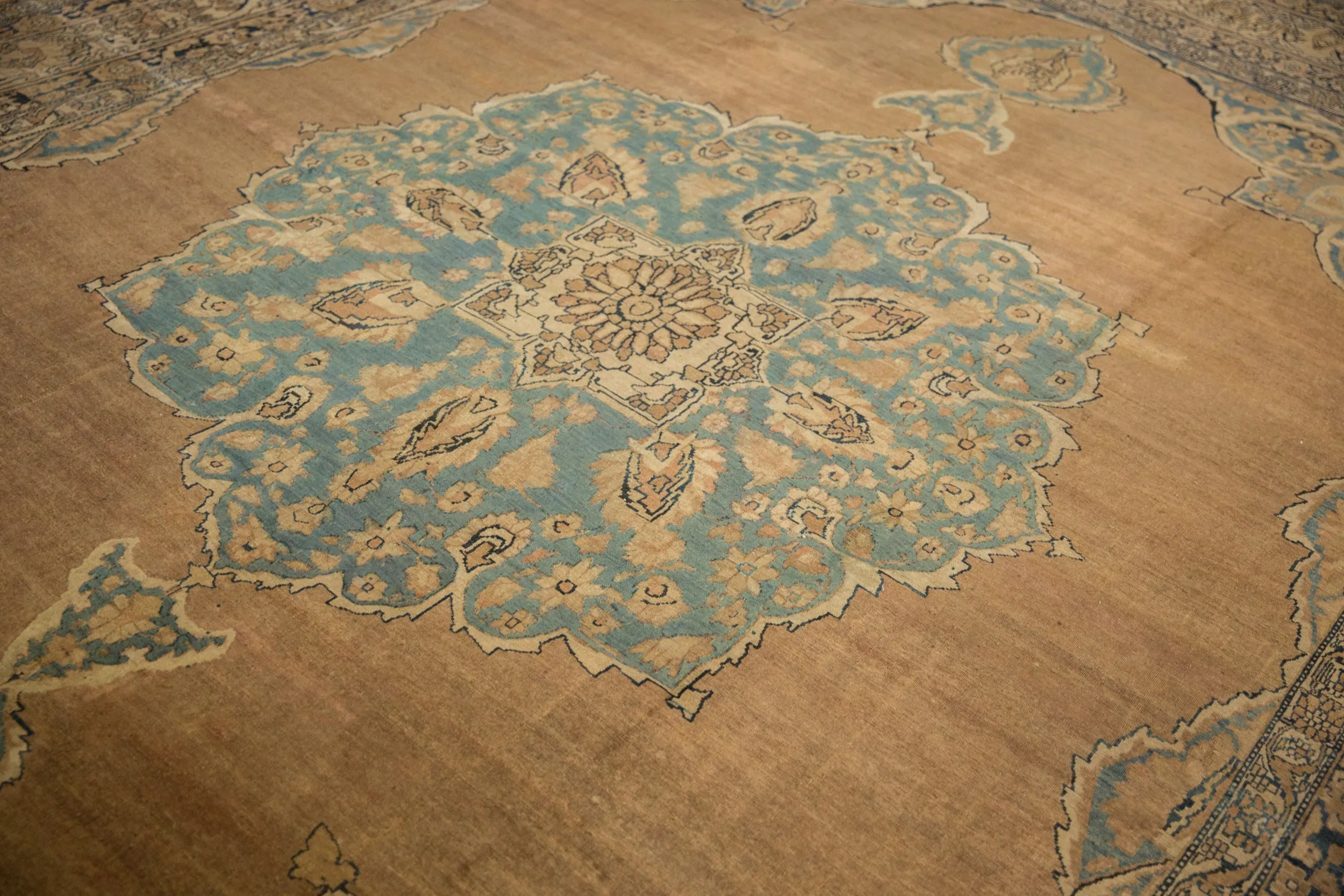 11x14 Antique Tea Washed Kerman Carpet