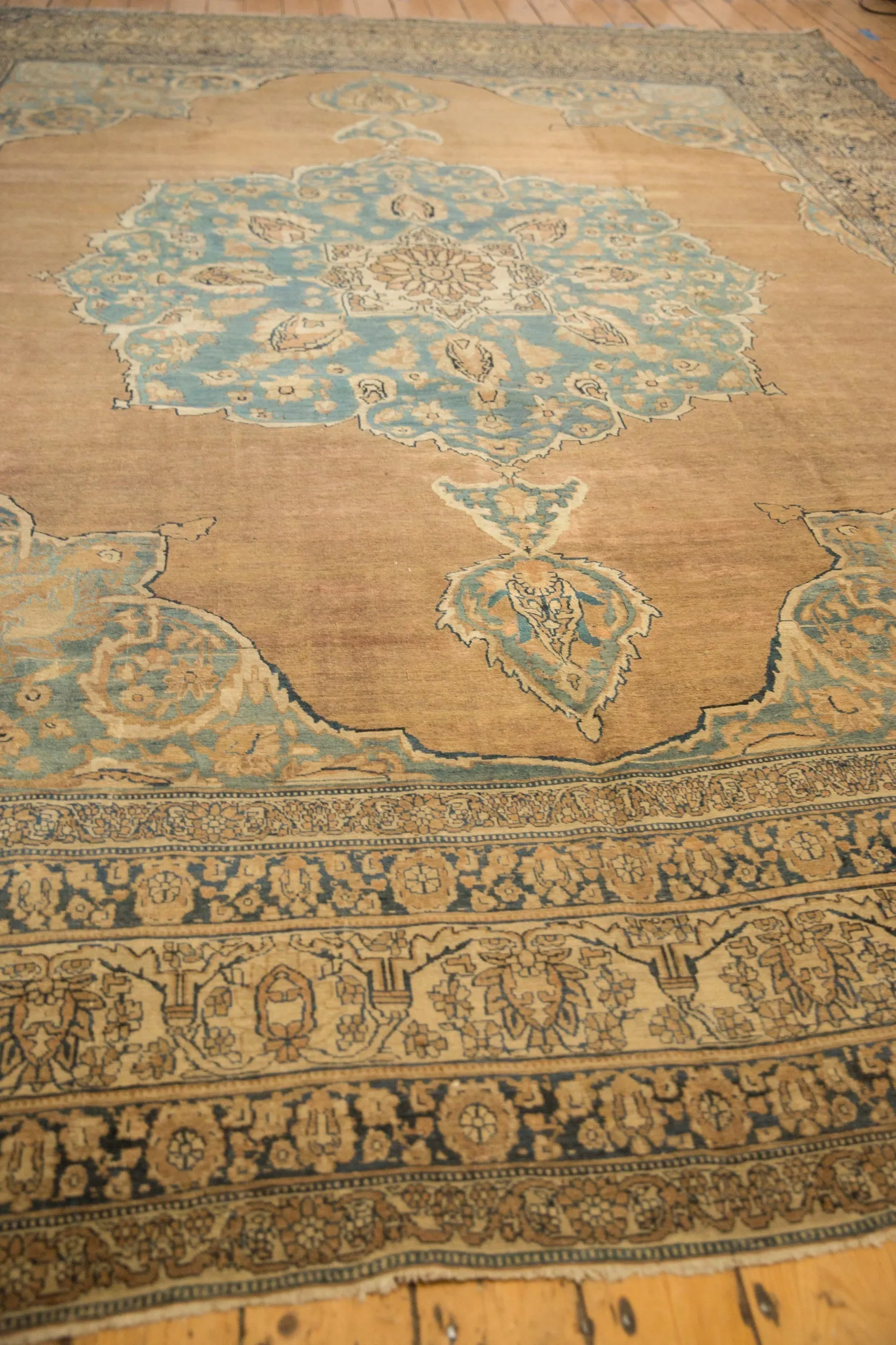 11x14 Antique Tea Washed Kerman Carpet