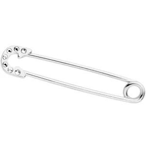 14 Gauge Clear Gem Punk Rock Safety Pin Industrial Barbell 38mm