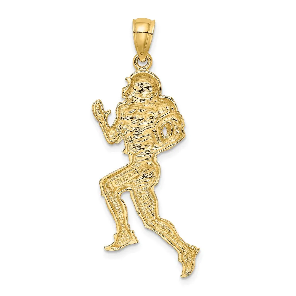 14K Polished Running Football Player Charm