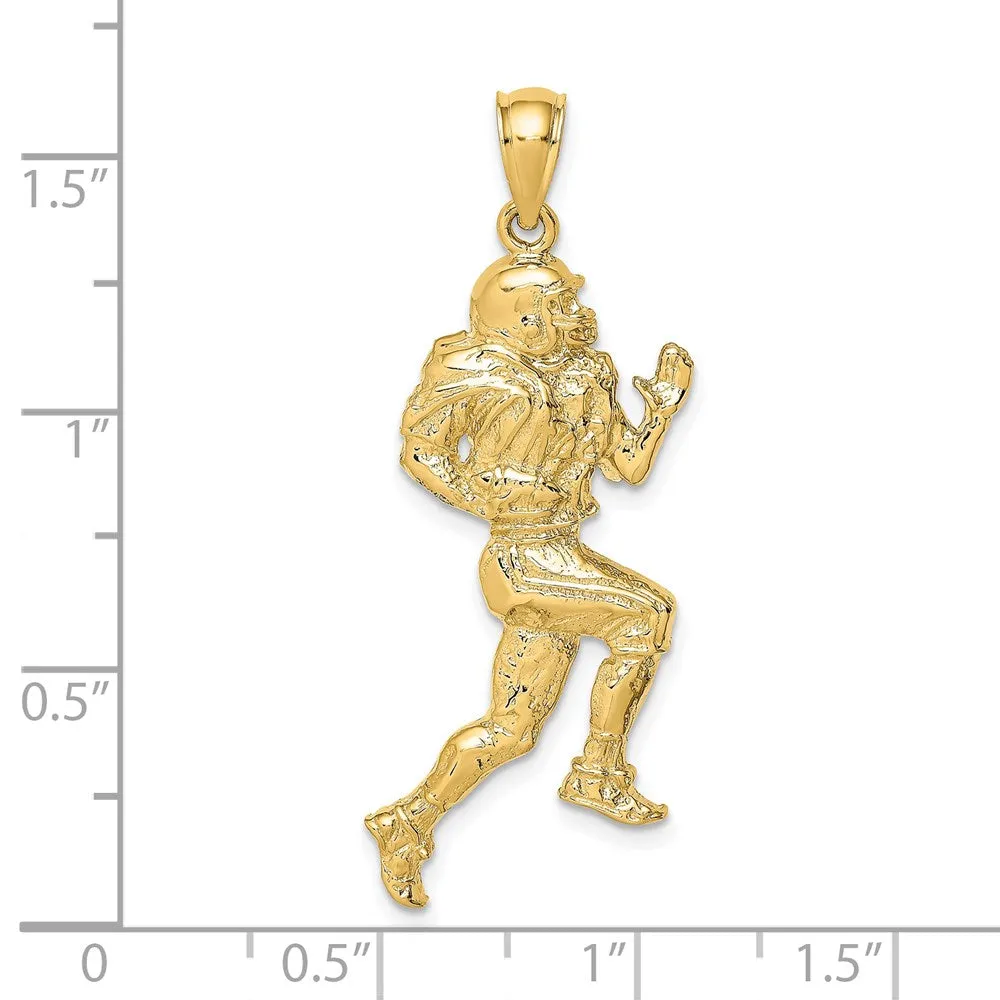 14K Polished Running Football Player Charm