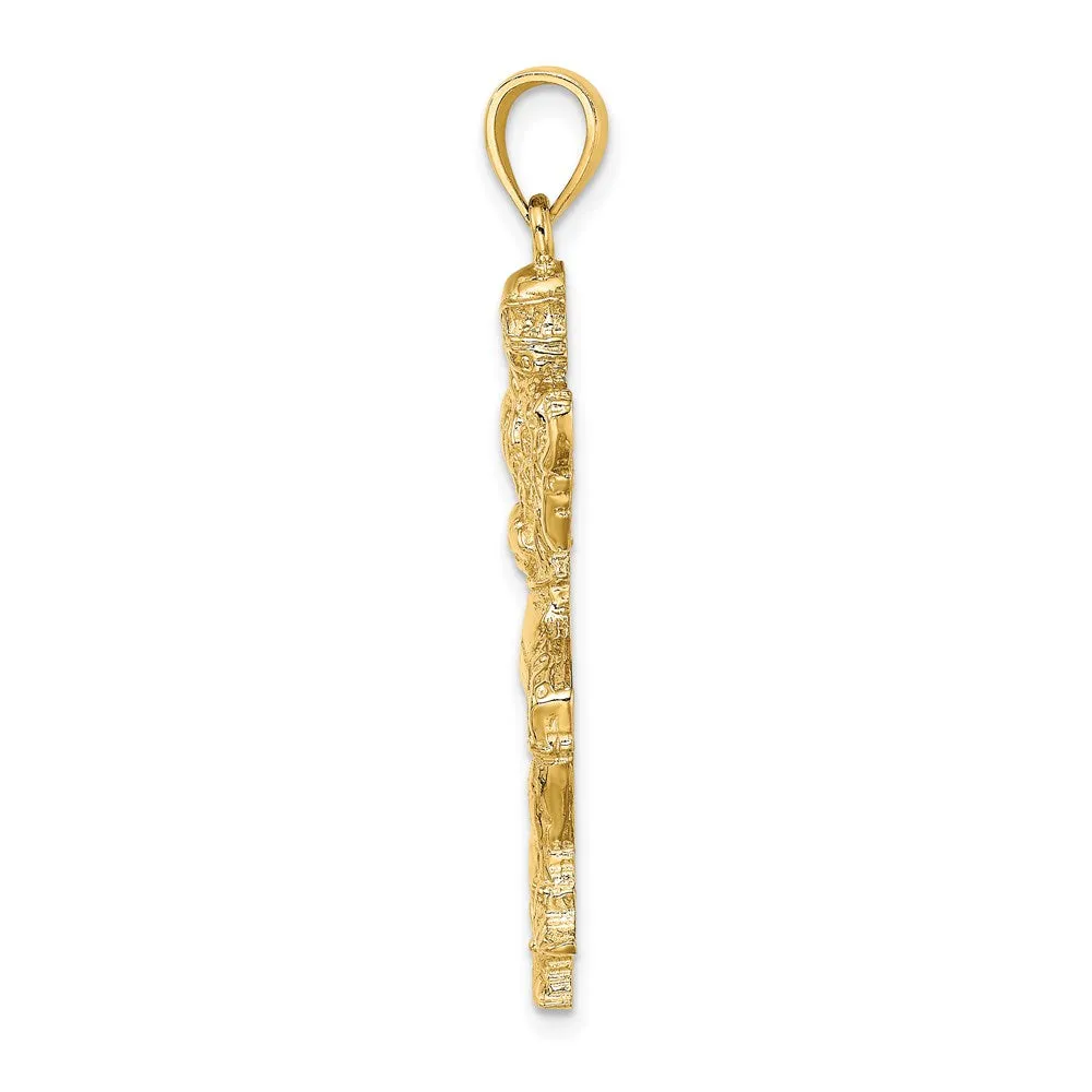 14K Polished Running Football Player Charm