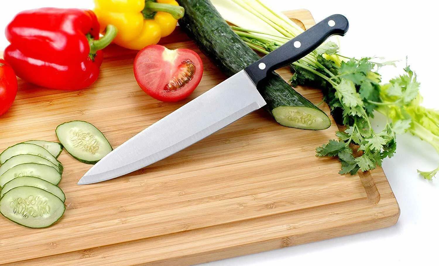 18"x12" Bamboo Cutting Board Large Wood Kitchen Butcher Carving Chopping Block