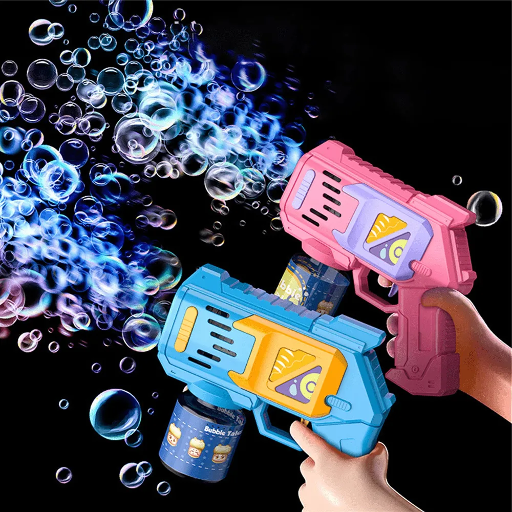 2 Pack Automatic LED Light Up Bubble Guns