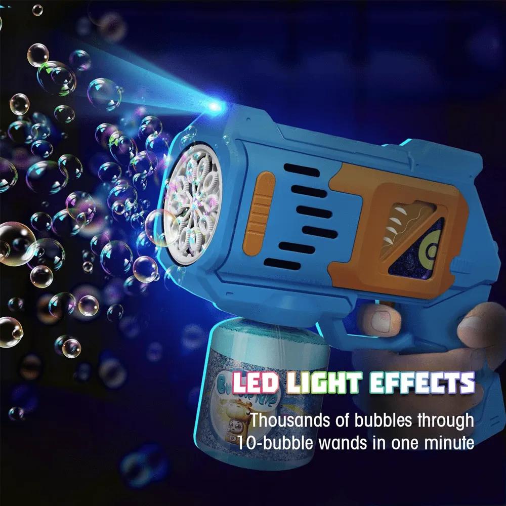 2 Pack Automatic LED Light Up Bubble Guns