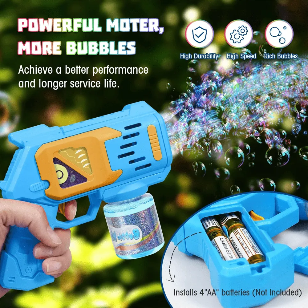 2 Pack Automatic LED Light Up Bubble Guns