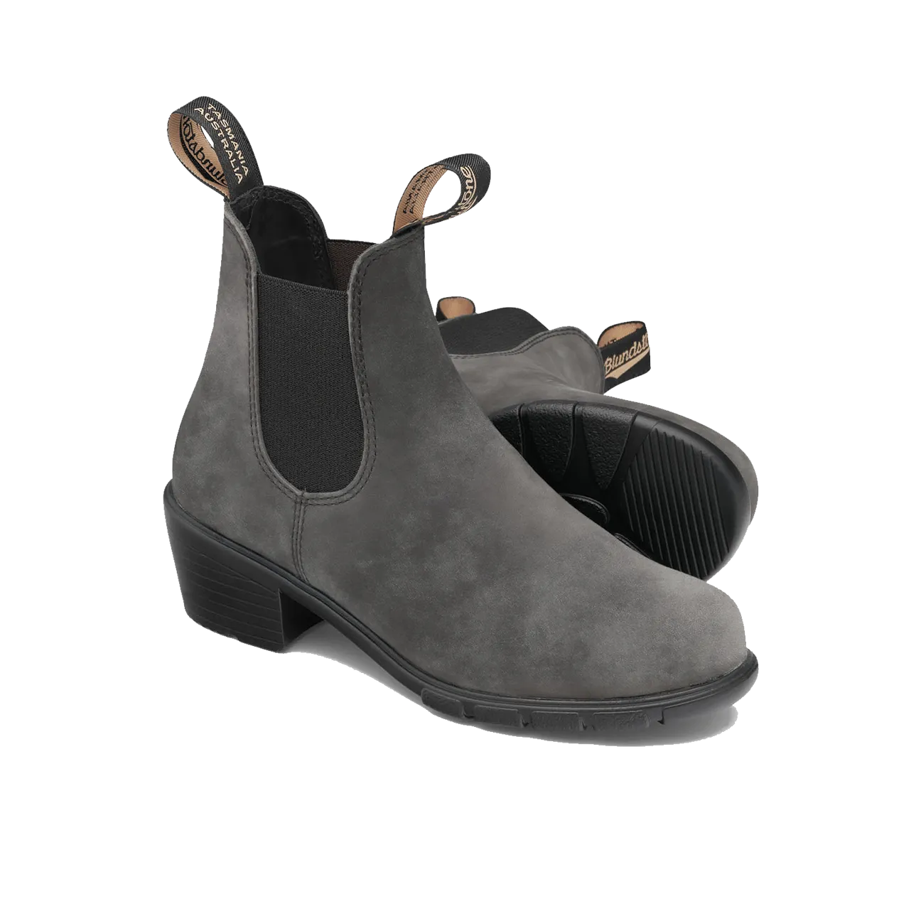 2064 Women Heel - Rustic Black Leather||2064 pour femmes avec talon - Cuir noir rustique