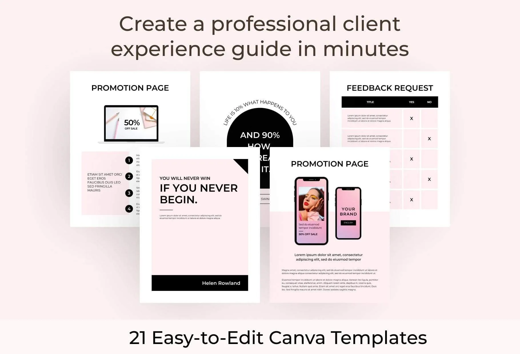 21 Page Client Goodbye Packet for Coaches Editable Canva Template Chic Collection