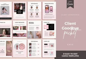 21 Page Client Goodbye Packet for Coaches Editable Canva Template Chic Collection