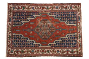3.5x5 Vintage Fine Hamadan Rug