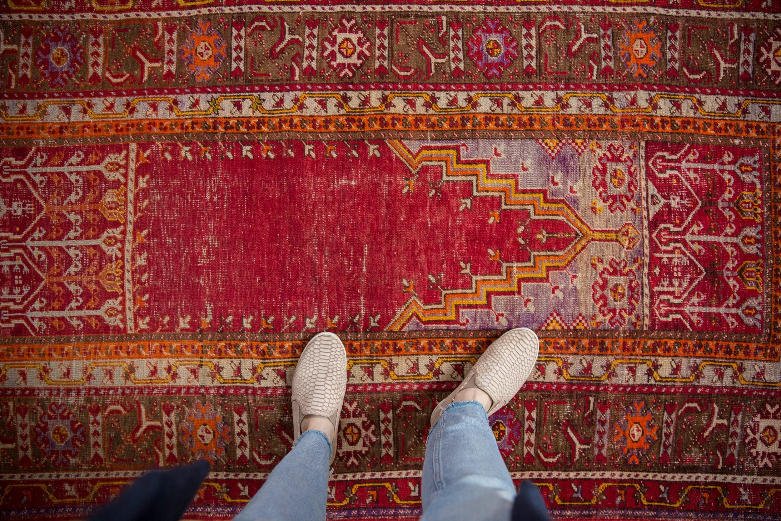 3.5x7 Vintage Ghiordes Rug Runner