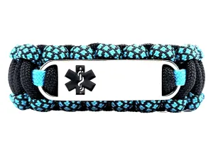 550 Paracord Medical Alert Bracelet with Engraved Stainless Steel ID Tag