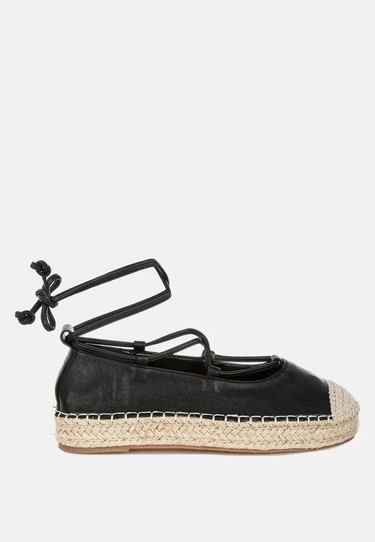Alaya Woven Toe Lace-Up Espadrilles