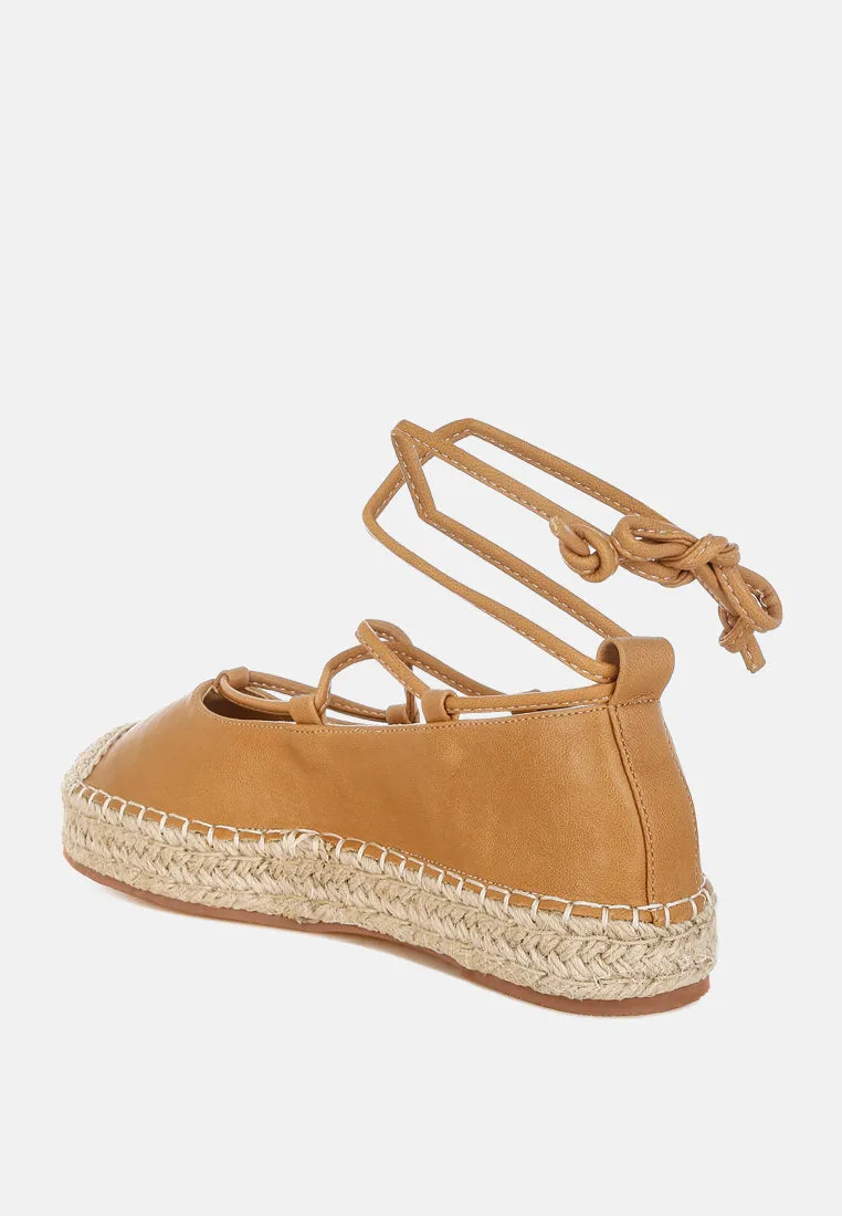 Alaya Woven Toe Lace-Up Espadrilles