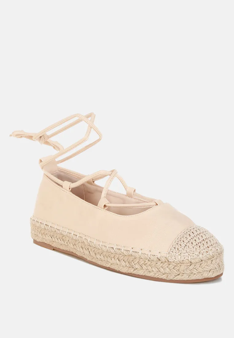 Alaya Woven Toe Lace-Up Espadrilles