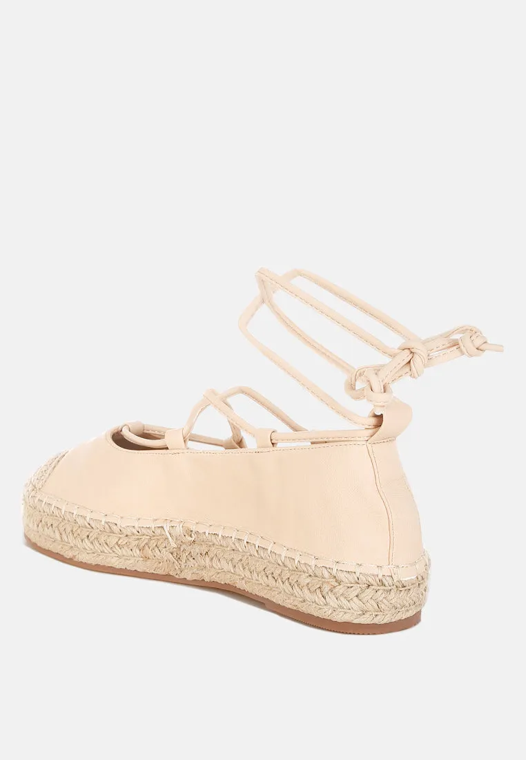 Alaya Woven Toe Lace-Up Espadrilles