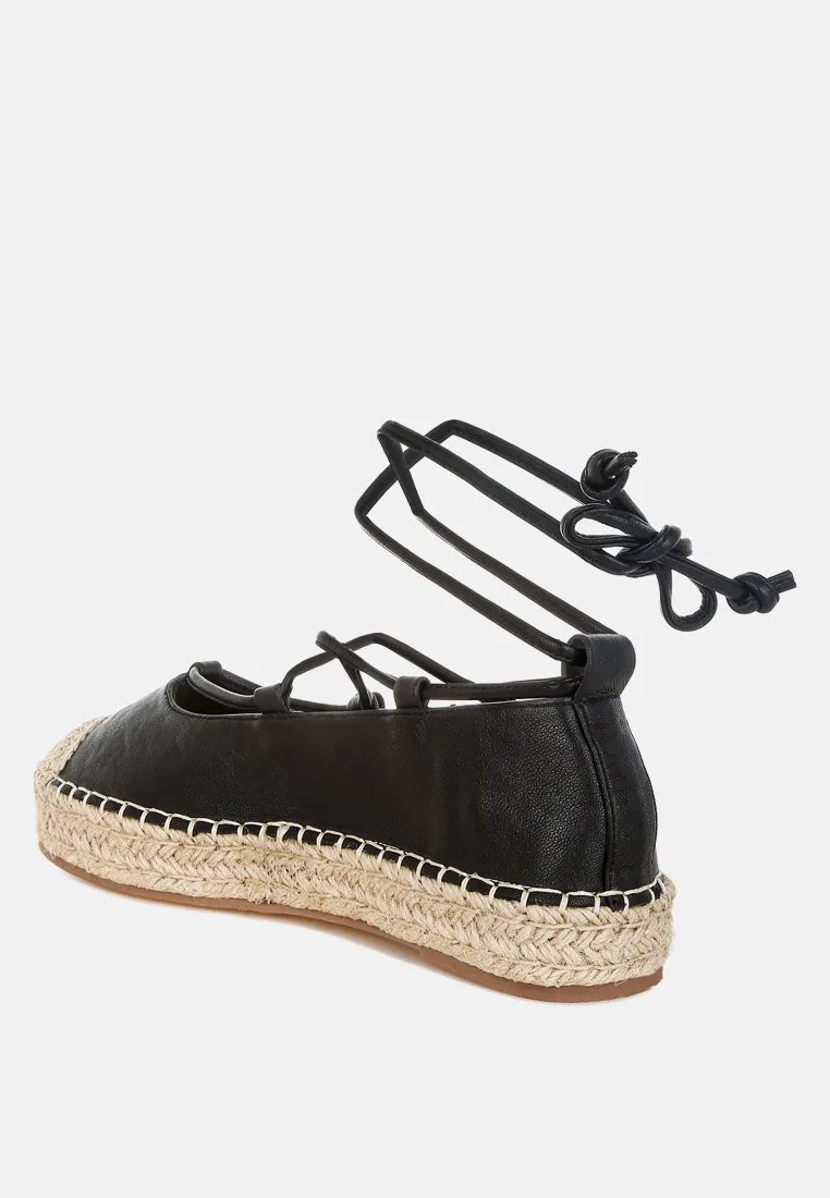 Alaya Woven Toe Lace-Up Espadrilles