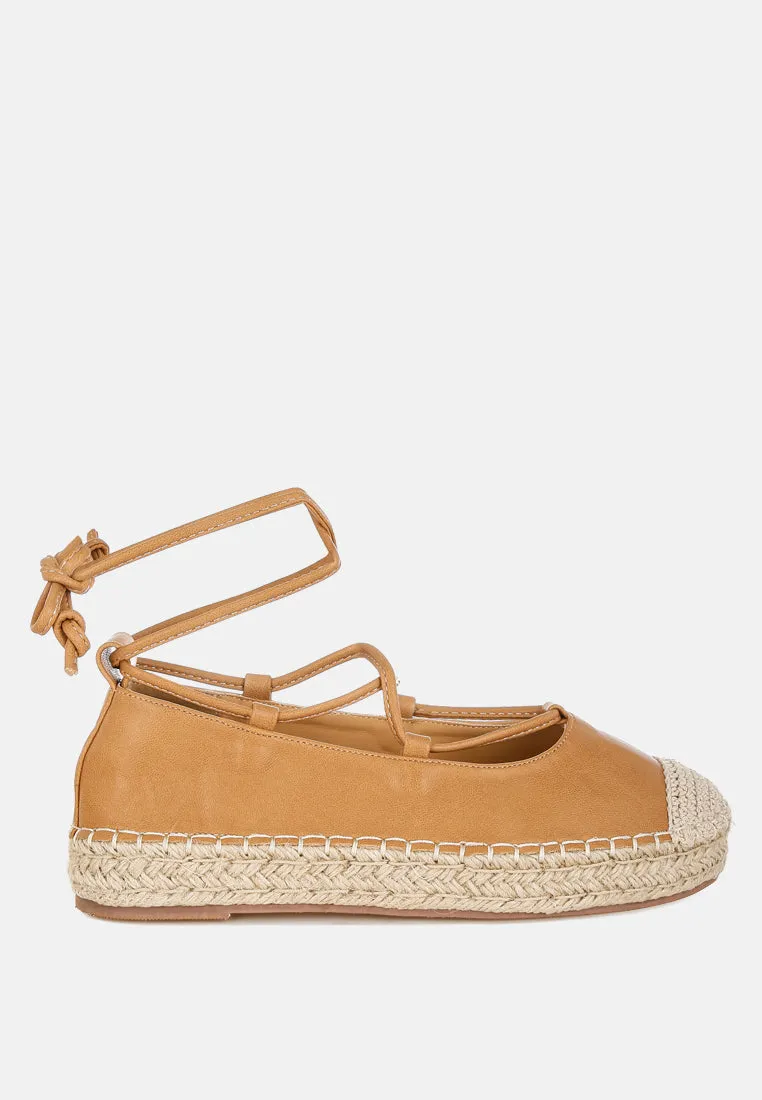 Alaya Woven Toe Lace-Up Espadrilles