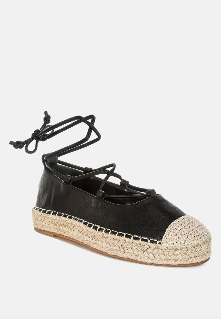 Alaya Woven Toe Lace-Up Espadrilles