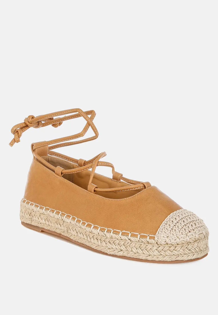 Alaya Woven Toe Lace-Up Espadrilles