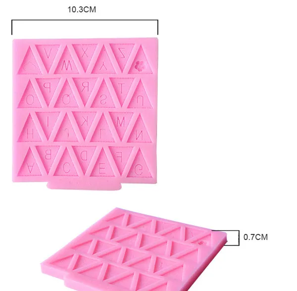 Alphabet Bunting Flags Silicone Silicon Mold Food Grade for Cake Making D114