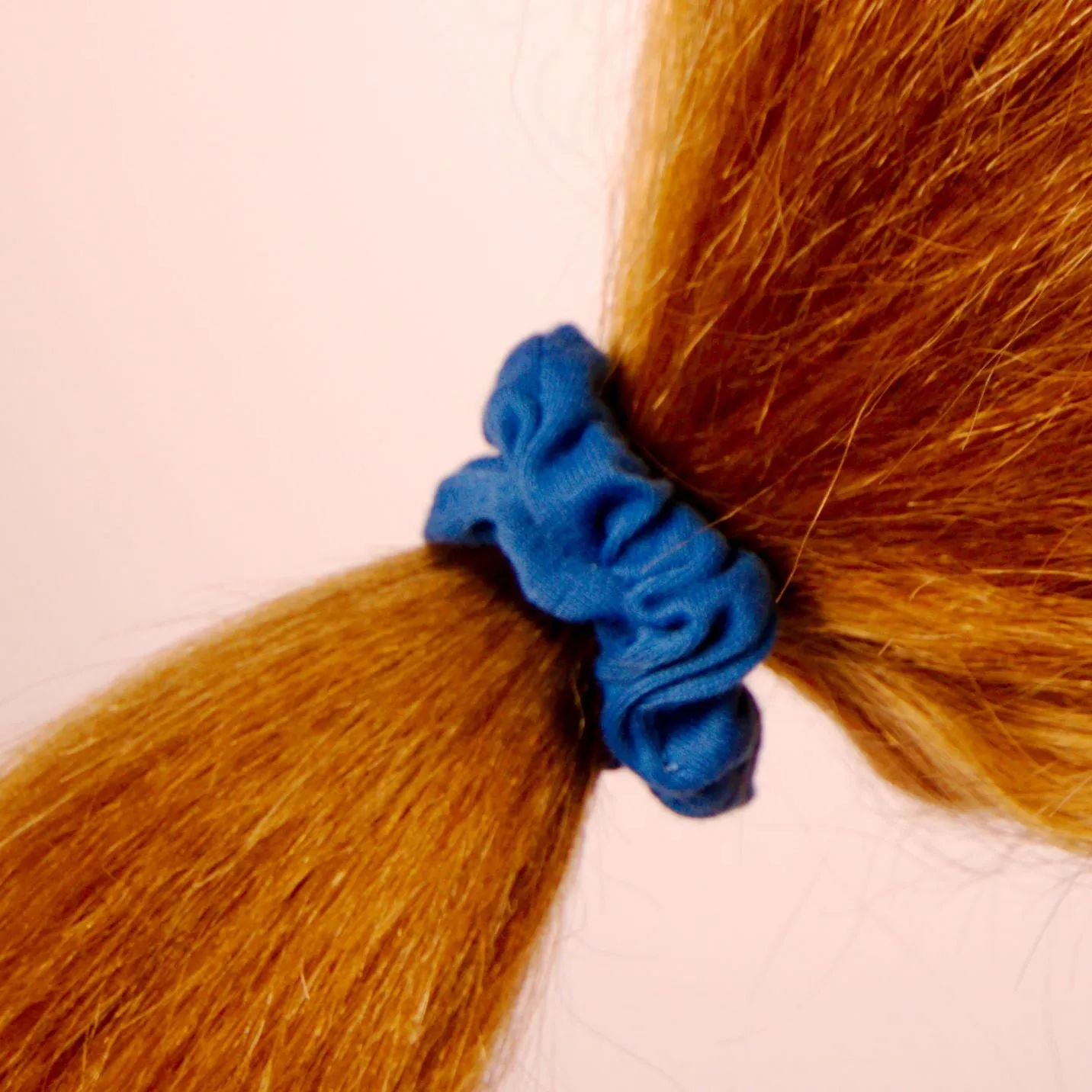 Amelia Beauty, Medium Blue Jersey Scrunchies, 2.5in Diameter, Gentle on Hair, Strong Hold, No Snag, No Dents or Creases. 10 Pack