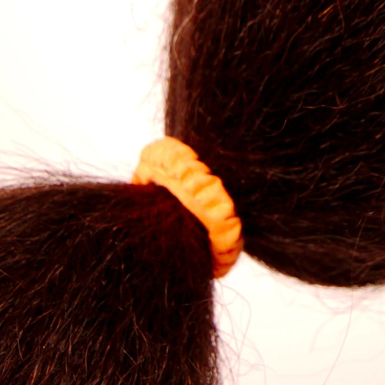 Amelia Beauty, Neon Orange Skinny Jersey Scrunchies, 2.125in Diameter, Gentle on Hair, Strong Hold, No Snag, No Dents or Creases. 12 Pack