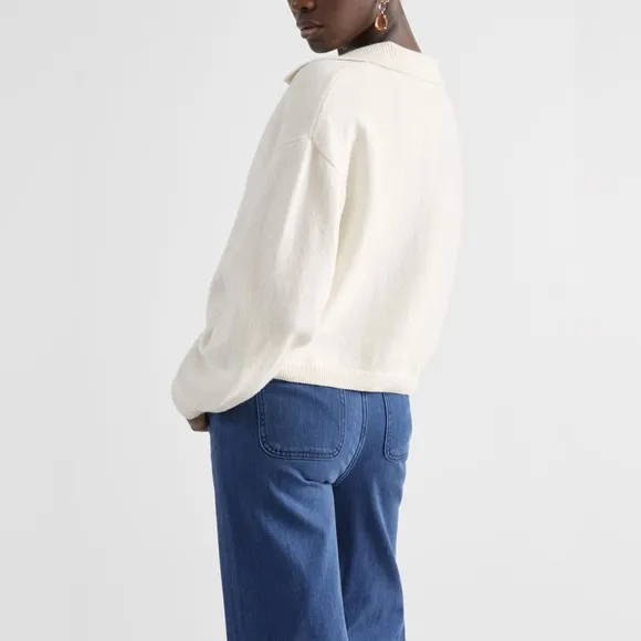 &amp; OTHER STORIES Relaxed Collared V-Neck Sweater