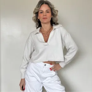 &amp; OTHER STORIES Relaxed Collared V-Neck Sweater