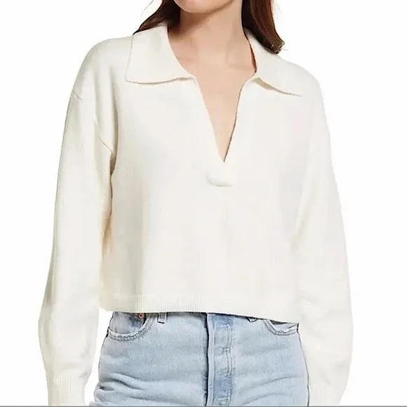 &amp; OTHER STORIES Relaxed Collared V-Neck Sweater