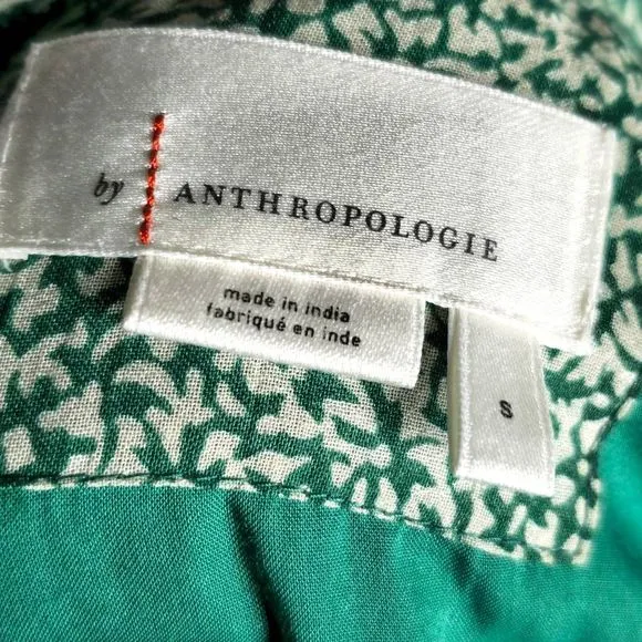 Anthropologie Aida Embroidered Mini Dress Size Small Green