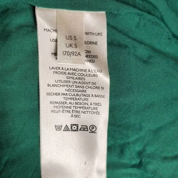 Anthropologie Aida Embroidered Mini Dress Size Small Green