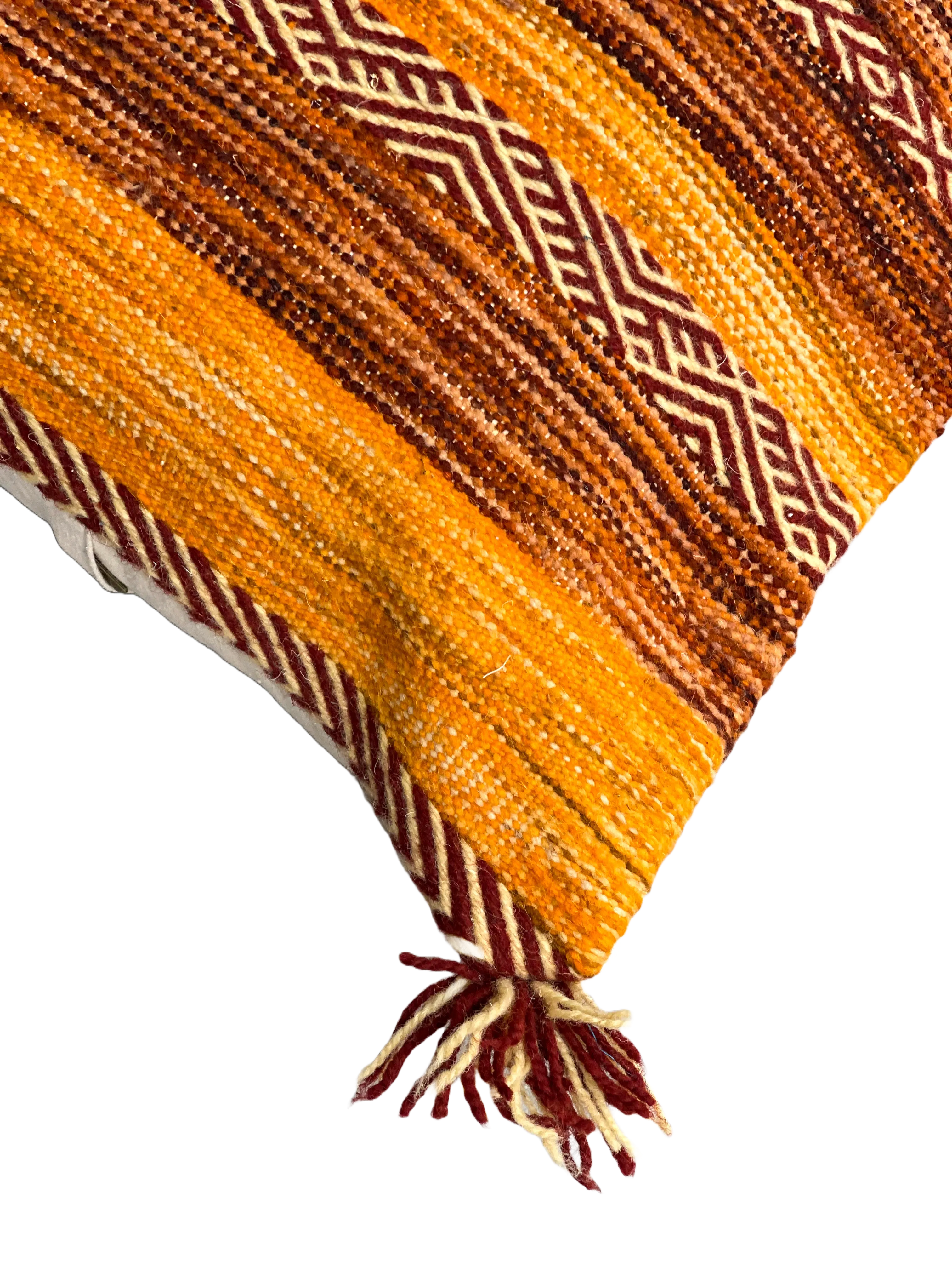 Anzal's Flatweave x Zanafi Pillow - Orange/Brown