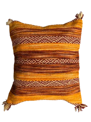 Anzal's Flatweave x Zanafi Pillow - Orange/Brown