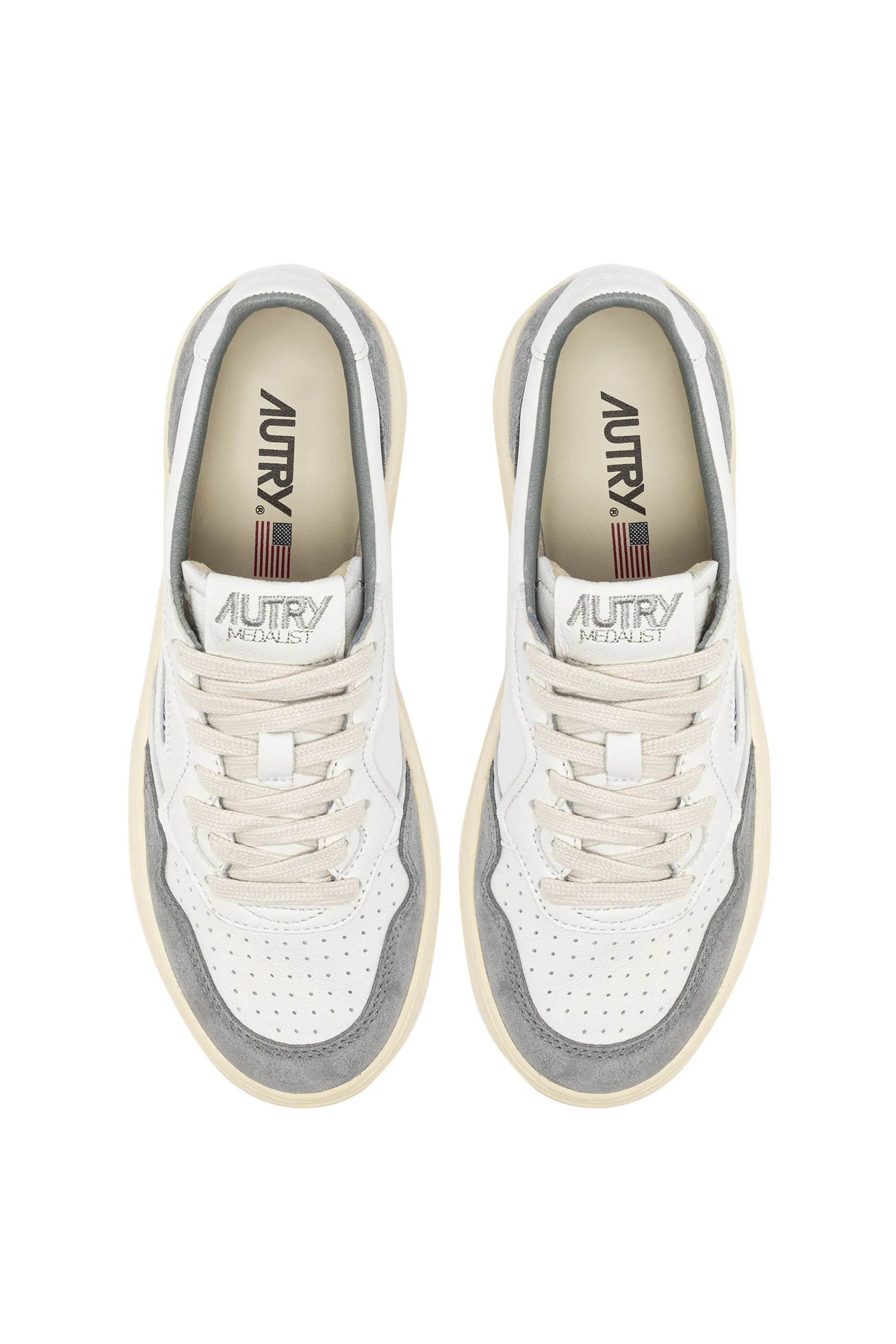 Autry Sneakers Medalist Low Man Goat Suede Grigio Uomo