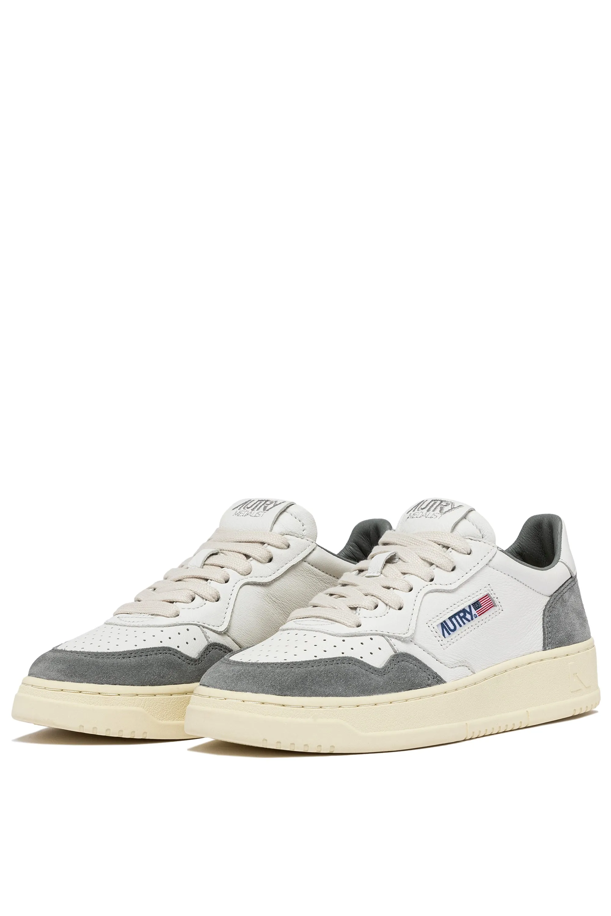 Autry Sneakers Medalist Low Man Goat Suede Grigio Uomo
