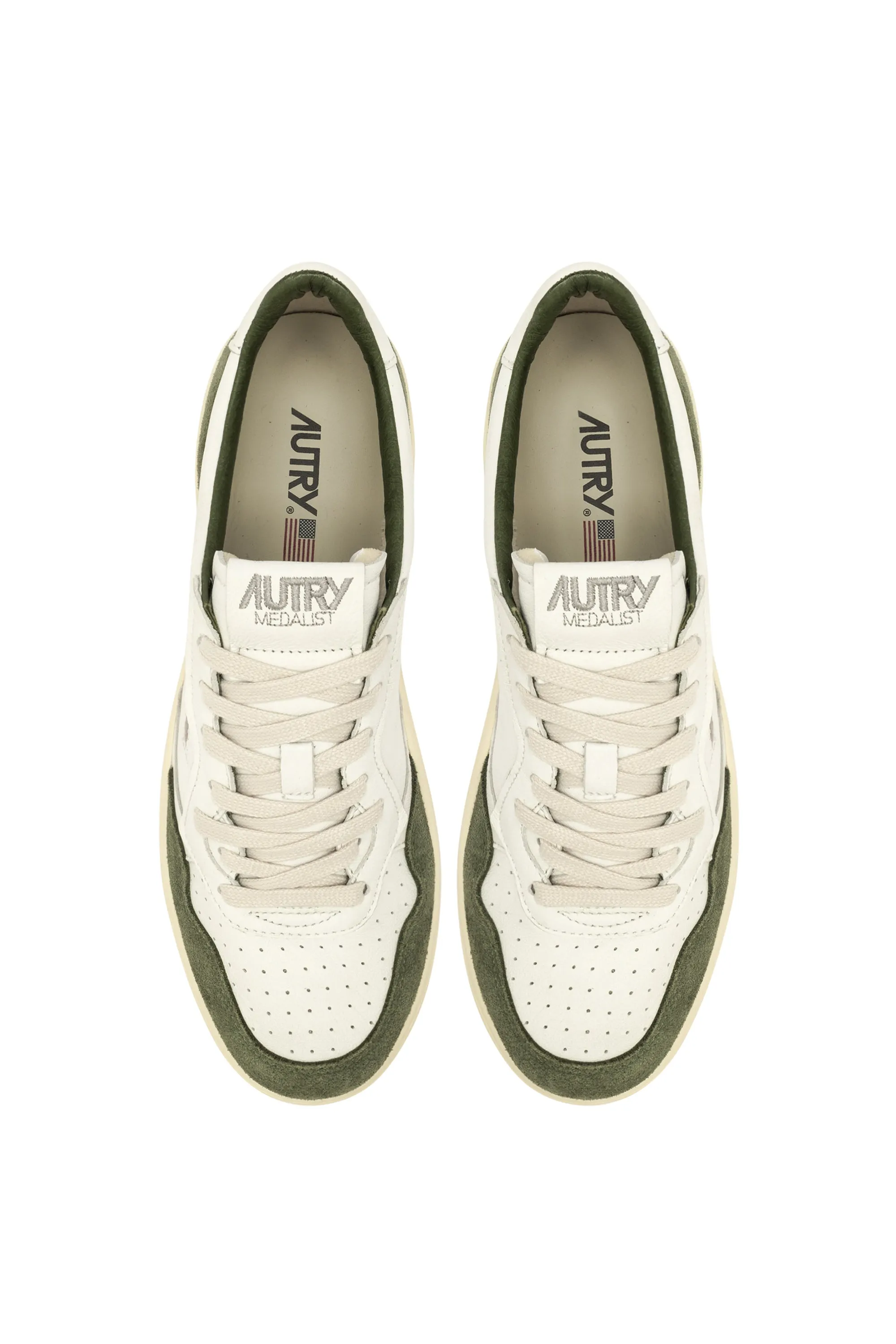 Autry Sneakers Medalist Low Man Goat Suede Verde Uomo
