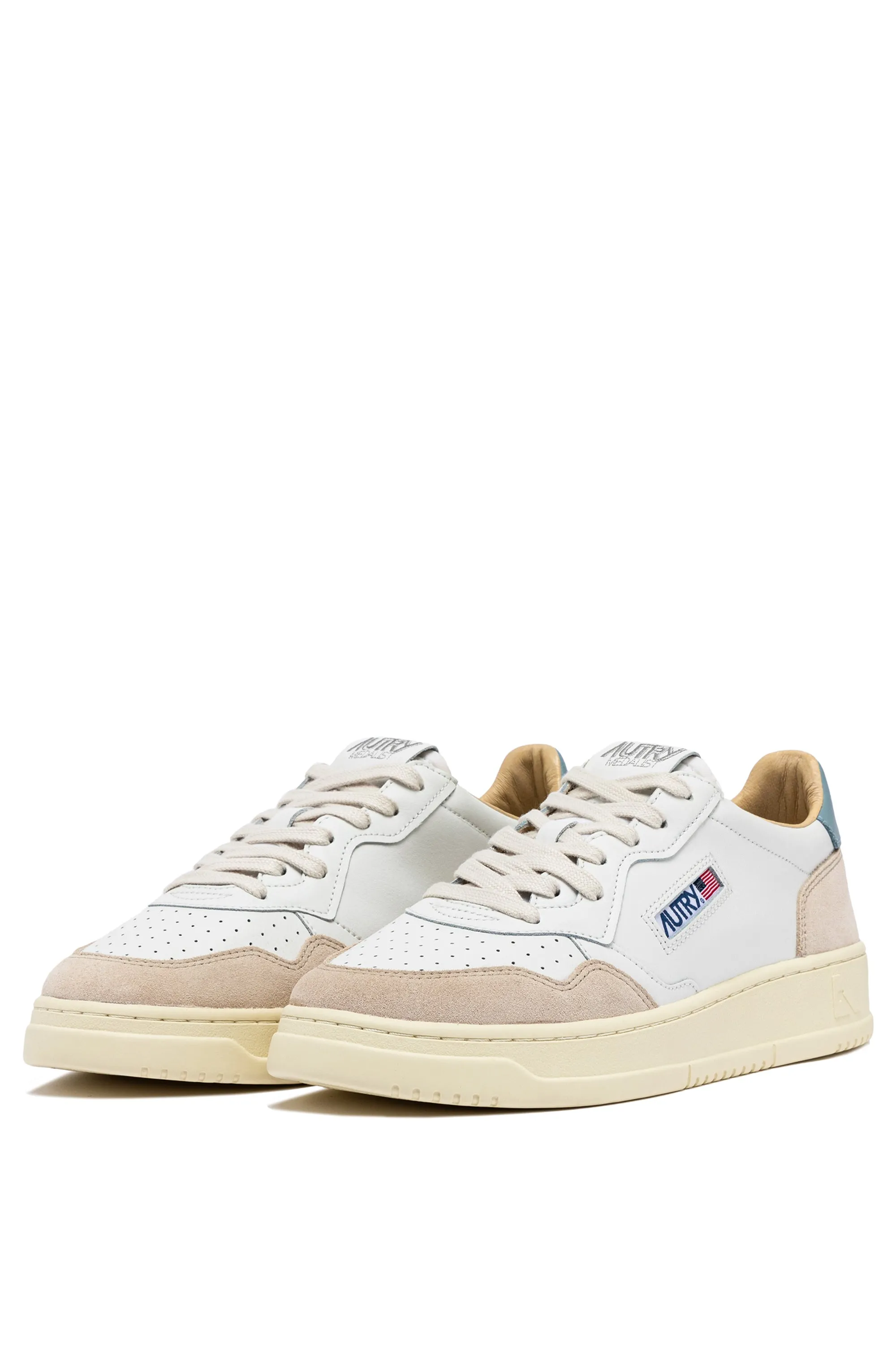 Autry Sneakers Medalist Low Man Leat Suede Bianco Uomo