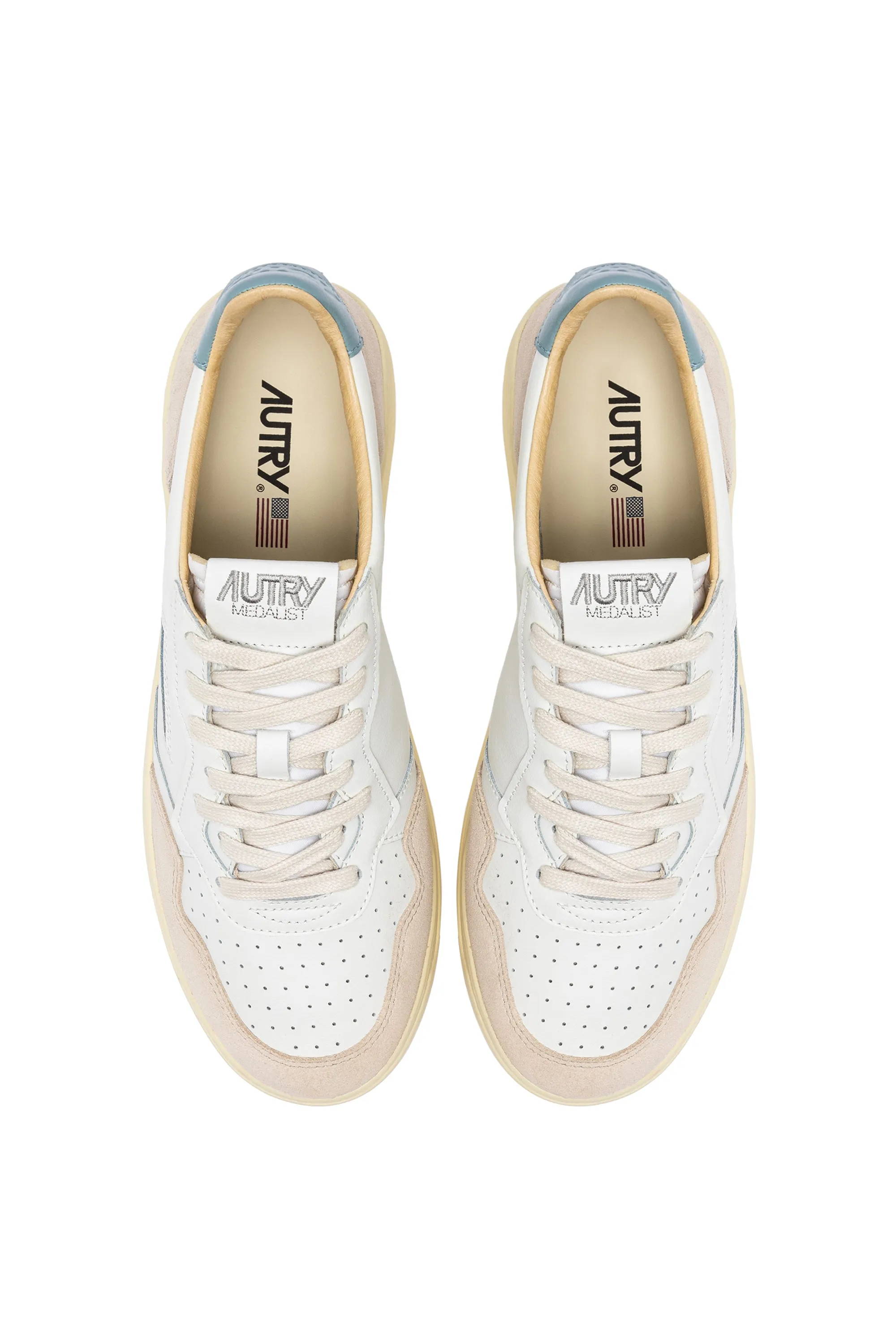 Autry Sneakers Medalist Low Man Leat Suede Bianco Uomo
