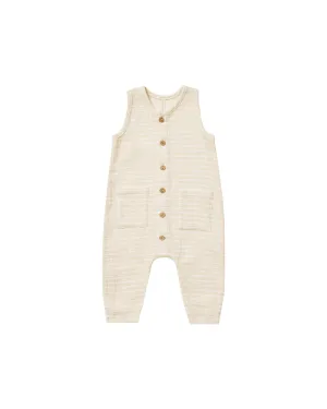 Baby Jumpsuits and Rompers | Sleeveless Pocketed- Lemon Stripe | Quincy Mae