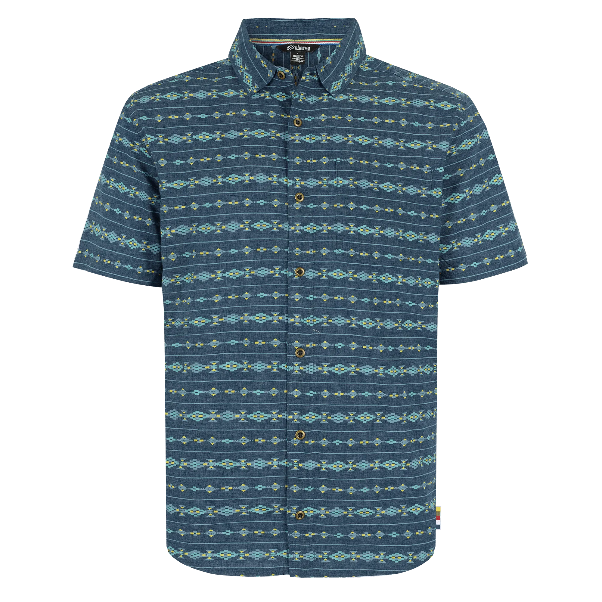 Bagmati Stripe Short Sleeve Shirt - Neelo Blue