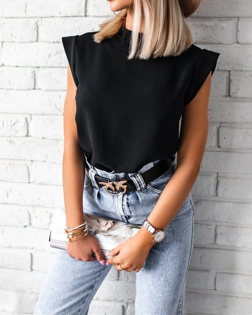 Be Elegant Lady Cozy Blouse Shirt - Black