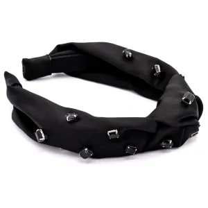 Bellefixe Knotted Headband (Black Gemstones)