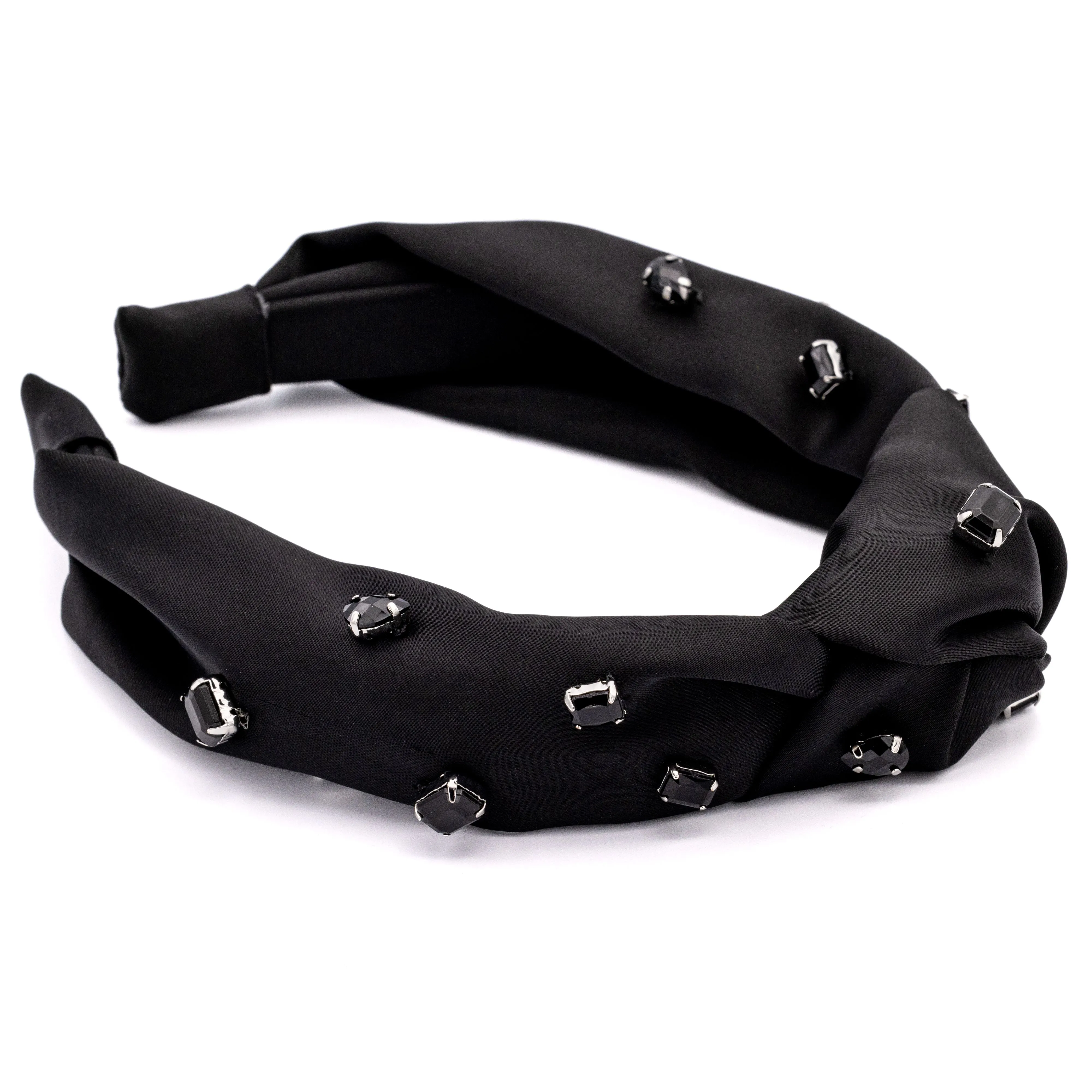 Bellefixe Knotted Headband (Black Gemstones)
