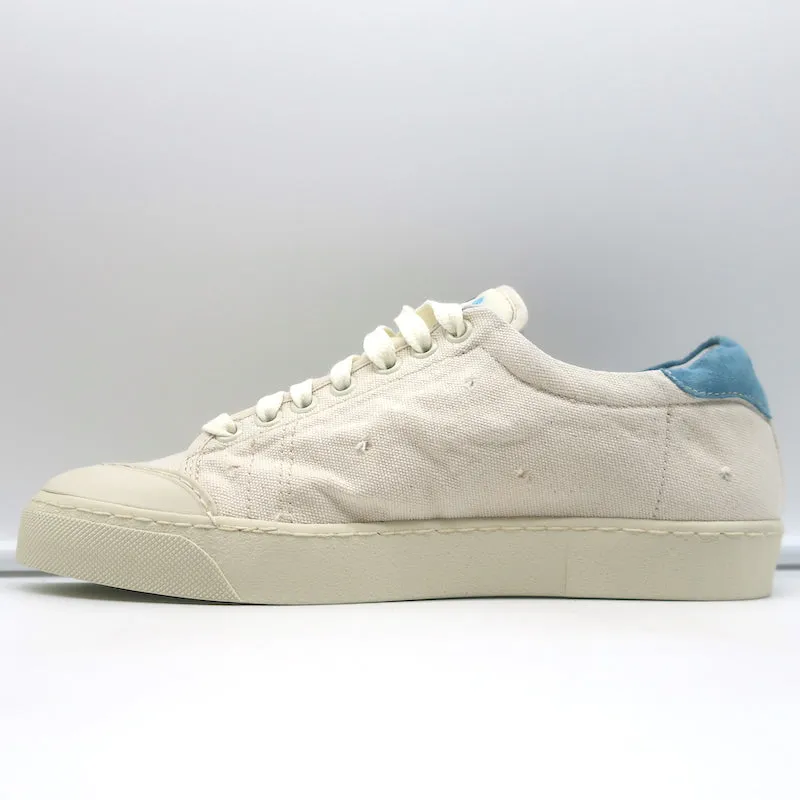 BluScarpa La Tennis 16 Low Top Sneakers Cream Canvas & Blue Suede Size 8 NEW