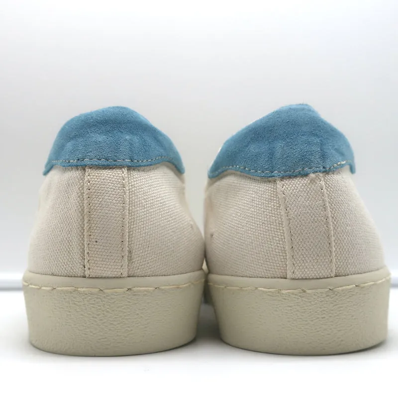 BluScarpa La Tennis 16 Low Top Sneakers Cream Canvas & Blue Suede Size 8 NEW