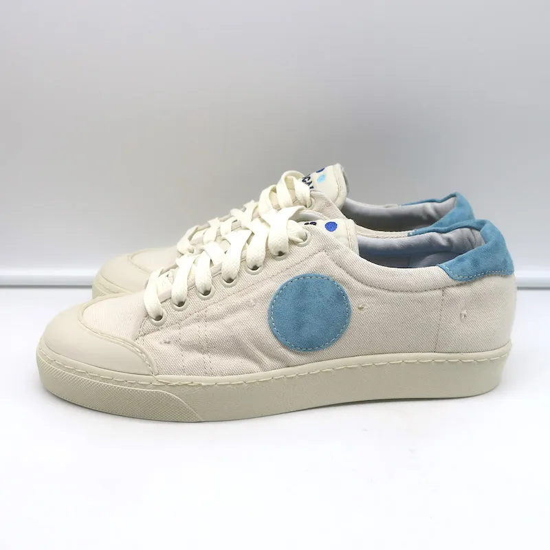 BluScarpa La Tennis 16 Low Top Sneakers Cream Canvas & Blue Suede Size 8 NEW