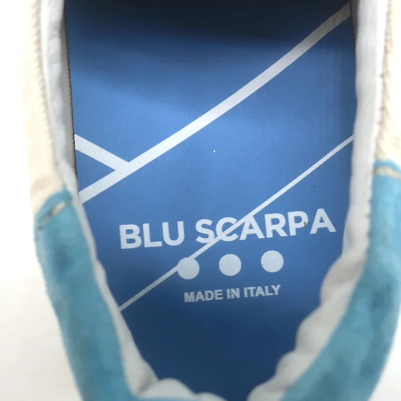 BluScarpa La Tennis 16 Low Top Sneakers Cream Canvas & Blue Suede Size 8 NEW