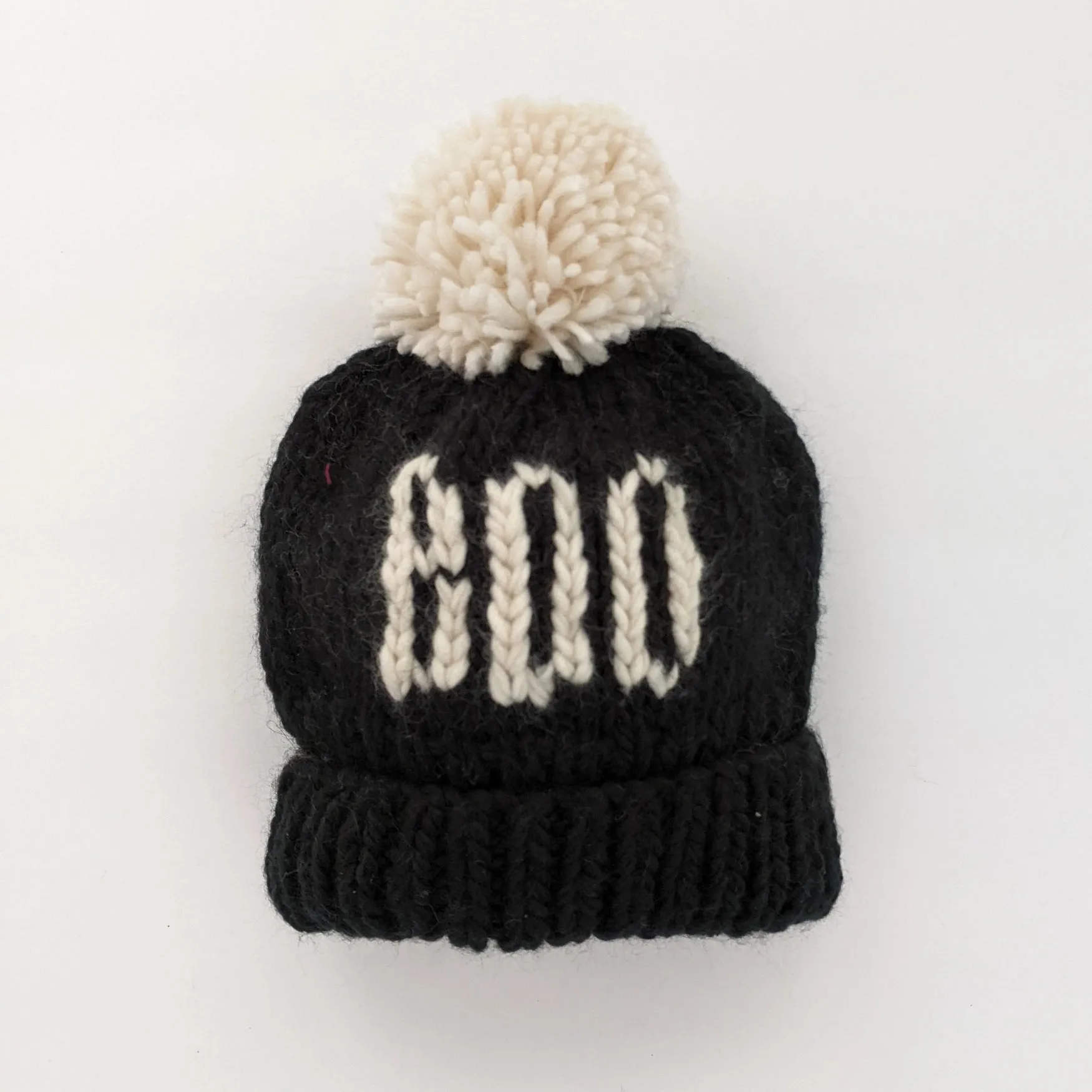Boo Hand Knit Halloween Beanie Hat 6/24M