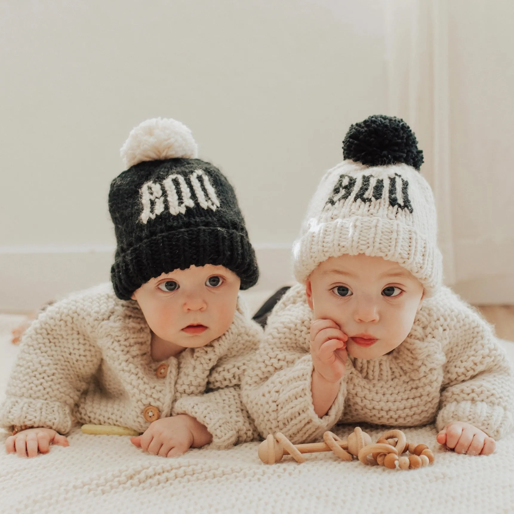 Boo Hand Knit Halloween Beanie Hat 6/24M